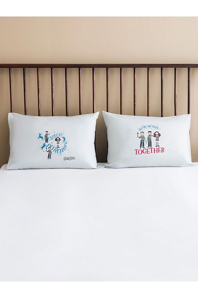 LC Waikiki Lcw Home 2-piece Harry Potter Printed Pillow Case - Light Gray, 50x70 Cm