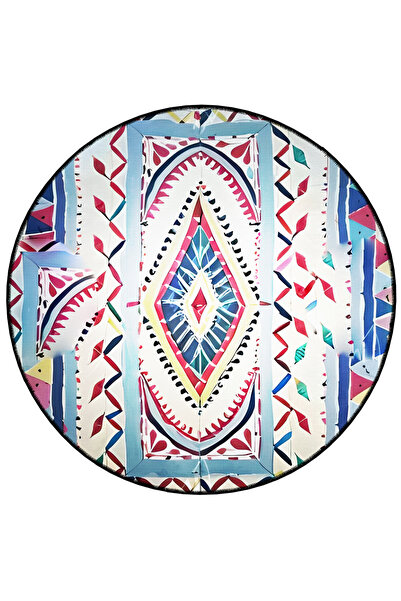 Rugs Modern Halı سجادة ميرا مستديرة متعددة الألوان بأشكال مختلطة وقاعدة منسوج...
