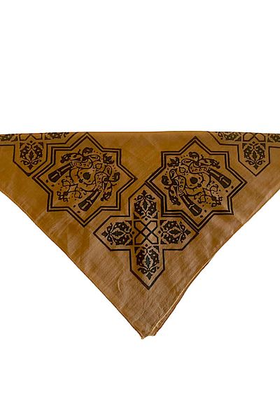 leillART Women/Men's Brown Traditional Patterned Handmade Cotton Hair Bandana