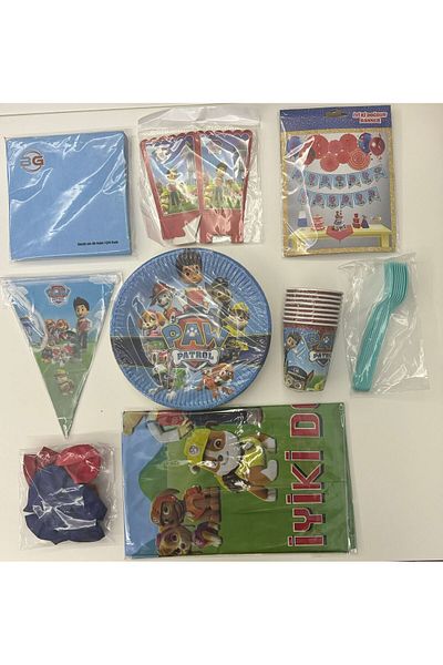 partideyince Paw Patrol Themed 8-Person Concept Party Set - Full