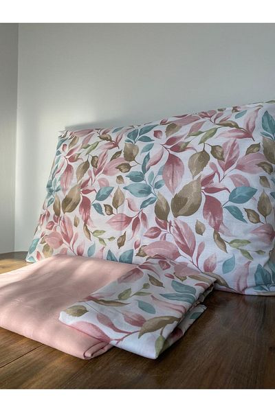Akçaev Leaves Single Sheet and Pillow Set