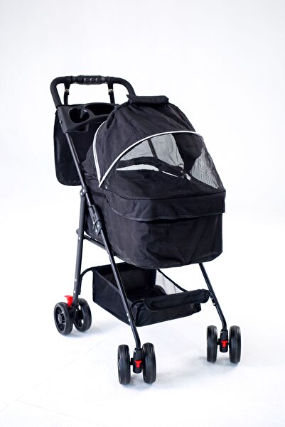 justie pet Lotus Kedi & Köpek Arabası Siyah 76x52x95 Cm