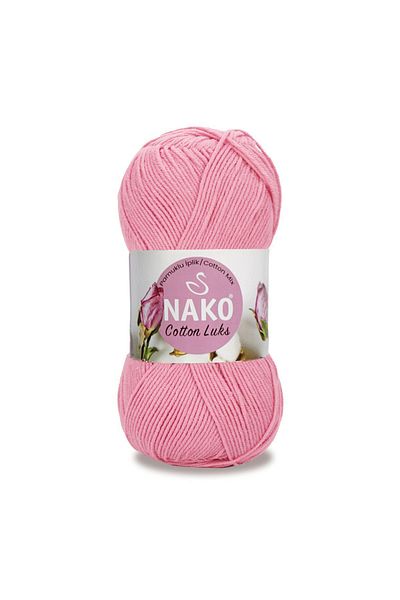 NAKO Πλεκτό χειροποίητο Luks Cotton - 100g, Αρ. χρώματος: 97549, BEBE PINK