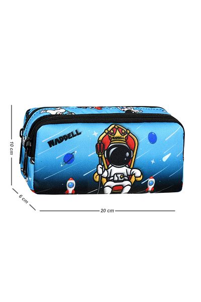 Niss Store Licențiat Waddell - Husă pentru creion cu 2 buzunare cu model astronaut albastru