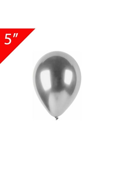 Kalisan Silver Chrome Balloon 20 Pieces Small Size 5 Inch