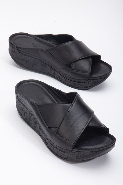 The Dortex Shoes Drttery02 Papuci ortopedici moale, complet, din piele naturală, cu toc înalt, cu margini cusute