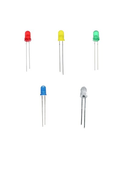 Arduino Projeleri 100 Adet 5mm 5 Farklı Renk Led