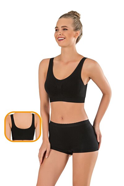 MODANTY Жіночий бюстгальтер з чорним покриттям, товсті бретелі, безшовний, без швів, з ефектом схуднення