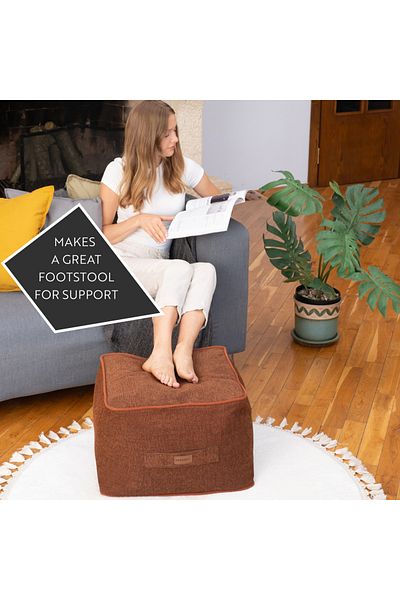 dekorist Decorist Pouf Ottoman Bequem - Würfel Pouf Fußhocker, Morbido Samtbeutel, Home Decor Poufs Extra