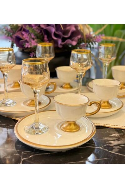 Carmen Soft Set of 6 White Catering Plates Coffee Cup Tk