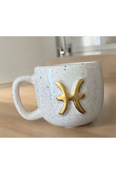 vira shop Stylish Design - Ceramic Pisces Mug 200 Ml Handmade