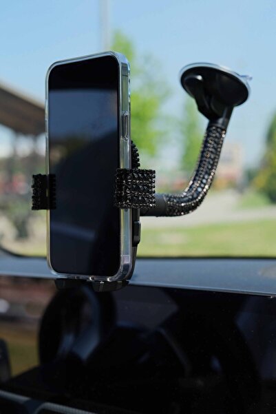 TASARIM ARABAM ATİKE ELİF AKIN Siyah Baget Siyah Araç Içi Cama Telefon Tutucu