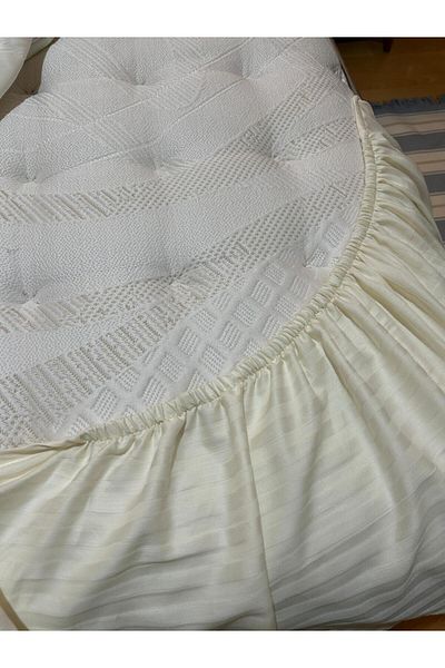 Meral Kurşun Collection Double Cotton Satin Sheet Set - Elastic, 160x200 + 40cm Height