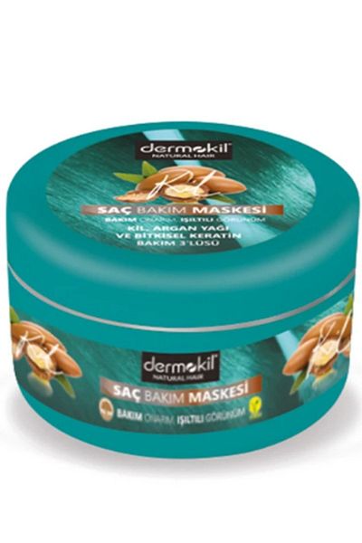 Dermokil Vegan Clay, Argan and Herbal Keratin Natural Hair Mask Provides Hair Healthy Growth 300 ml