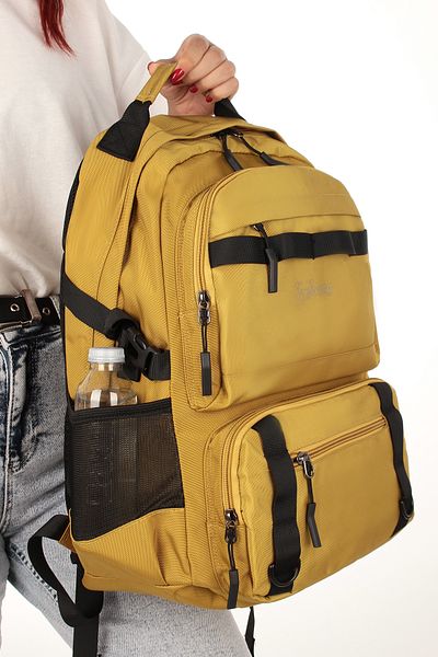 YOUNG 51542 Model - School Bag, Backpack, Water Resistant Laptop Compartment, Yellow