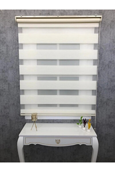 ARBEN Piliseli Zebra Perde Krem renk