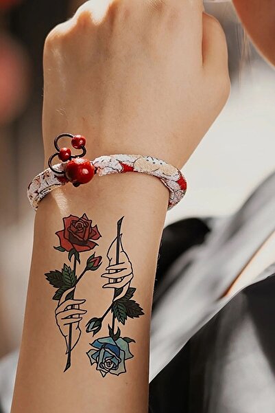 Genel Markalar Mini Gül Geçici Dövme Bilek Bel Bacak Omuz Göğüs Arası Tattoo