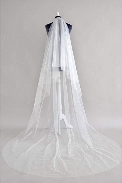 BBA TULLE STORE طرحة زفاف أوف وايت بطبقة مزدوجة - 2 متر، إكسسوارات الزفاف وإك...