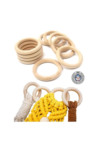 MİR حلقة ستارة خشبية وحلقة منديل 5 سم (10 قطع)