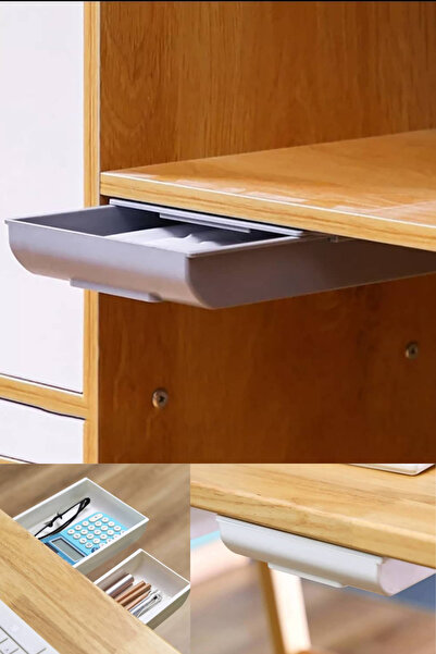 Granvex Cutie de machiaj adezivă cu sertar ascuns sub birou, pentru depozitar...