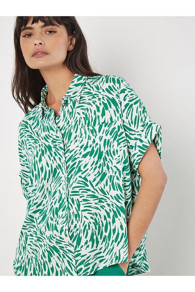 Apricot Pinselstrichmuster Bluse