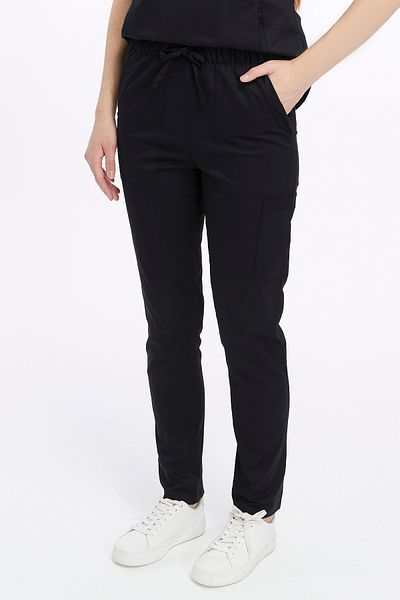 Uniprom Black Medical Suit - Lycra Women's Nurse and Doctor Uniform, Hospital Uniform
