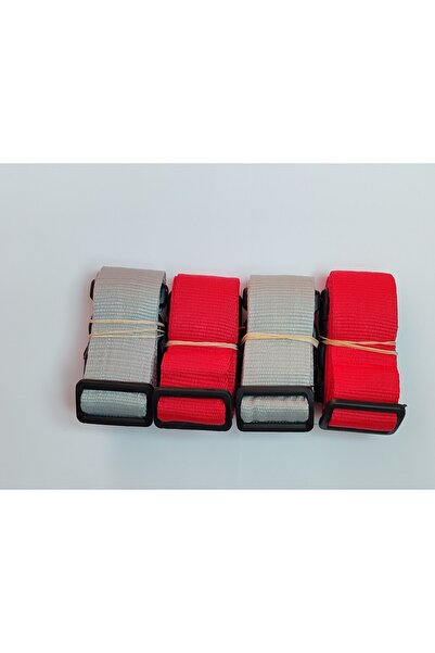 BALP Gray and Red Luggage Belt - 2 Pieces X 4 Cm Total 4 Pieces