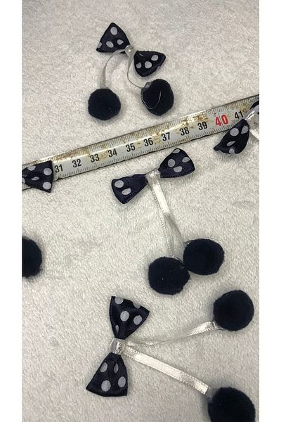 Ozpas Σατέν Φιόγκος - Navy Blue Polka Dot, 10 Τεμάχια