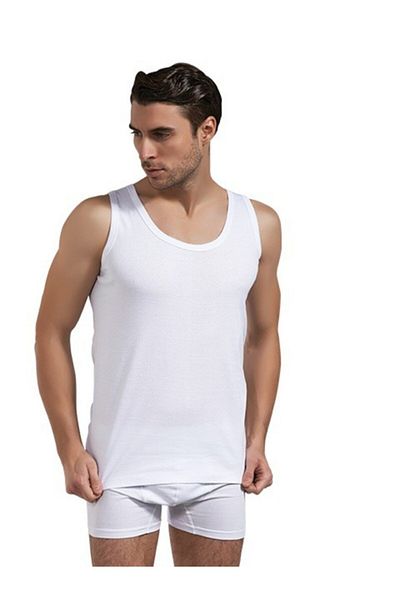 Doğan Tricou alb din bumbac pieptănat pentru bărbați
