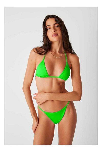 FUNELLA Women's Light Green Triangle Bikini Set