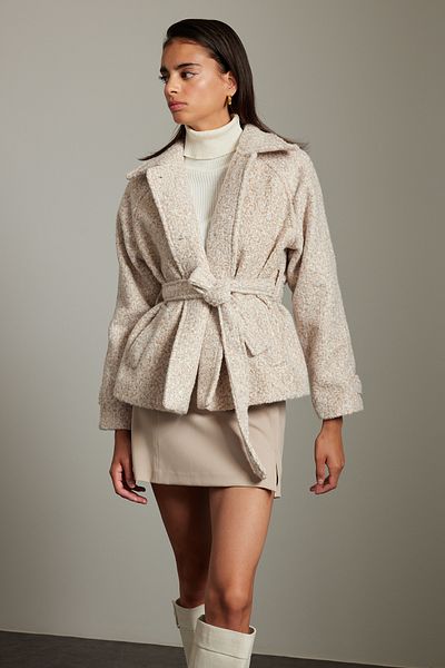 Trendyol Collection Ecru Boucle Regular Short Coat TWOAW25KB00064