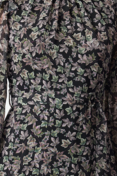 Trendyol Collection Χειμερινό γεωμετρικό υφαντό φόρεμα - Καφέ, TWOAW24EL00740