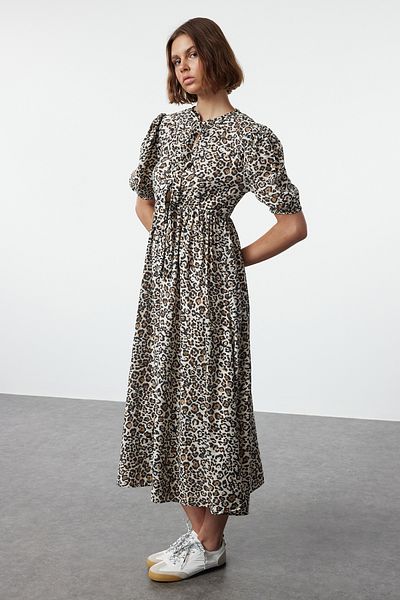 Trendyol Collection Animal Print A-line Maxi Dress - Multicolor, Woven, TWOSS24EL01140
