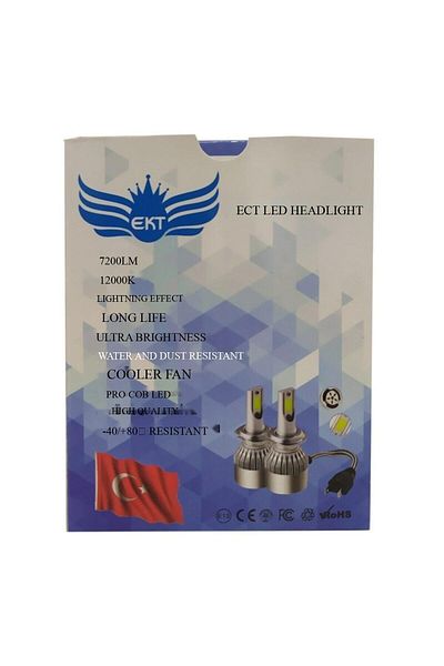 Apex H4 Ice Blue Led Xenon - Ekt -7200 Lumen - 12000k - Lightning Effect