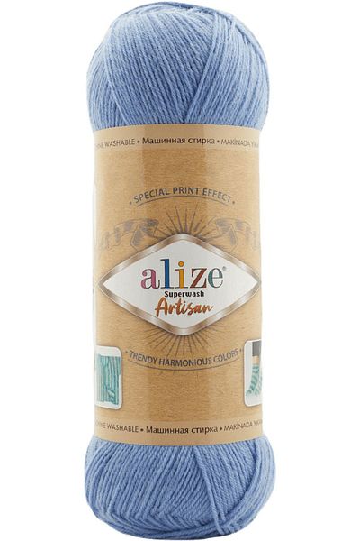 Alize Superwash Artisan 75% μαλλί πλεκτό νήμα χειρός Κωδικός χρώματος: 432-steel Blue