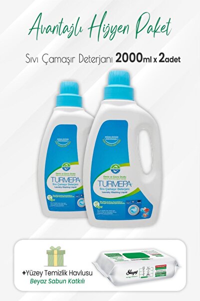 Turmepa Sıvı Çamaşır Deterjanı 2 Lt X 2 Adet Ve Easy Clean Yüzey Temizlik 100...
