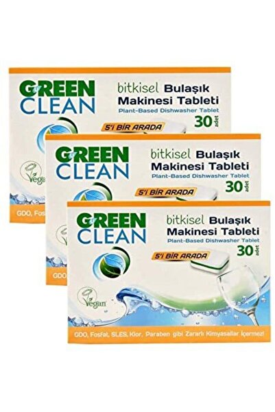 Green Clean 30'lu Bulaşık Makinesi Tableti 3'lü Set