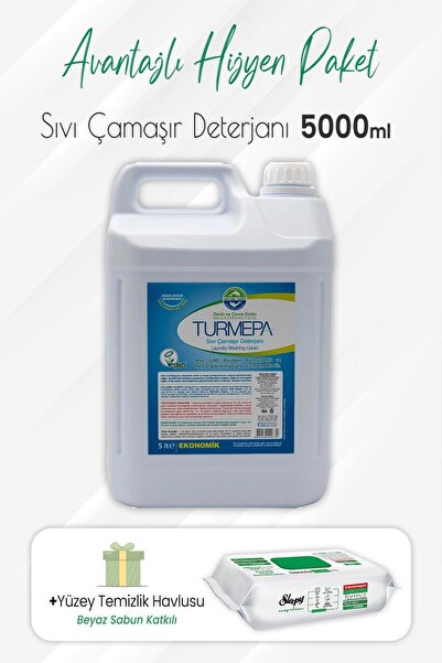 Turmepa Sıvı Çamaşır Deterjanı 5 Litre Ve Easy Clean Yüzey Temizlik 100' Lü0
