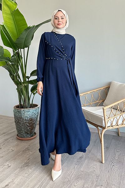 InStyle Šaty Ayrobin v námořnické modré Pearl - přední zavazování