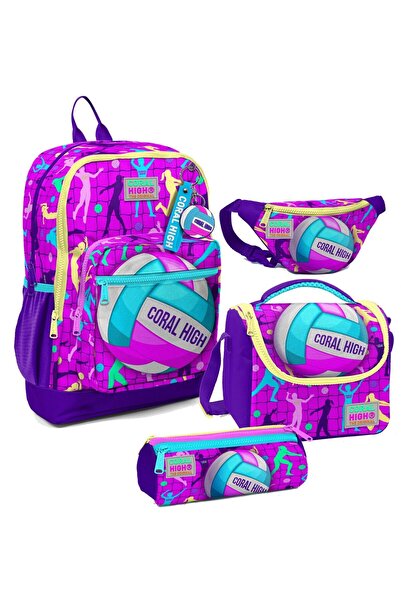 Coral High Set de geanți și genți de talie pentru școală primară pentru fete ...
