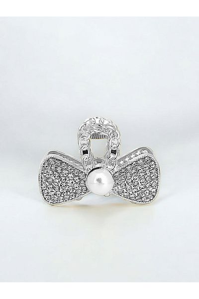 Çlk Accessories Premium Pearl and Jewelled Buckle Bow Clothespin
