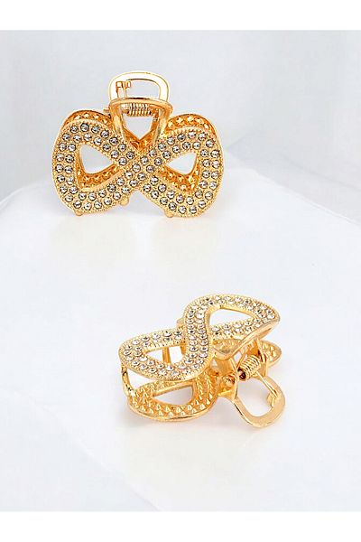 Çlk Accessories مشبك مزلاج إنفينيتي مزين بالأحجار الفاخرة