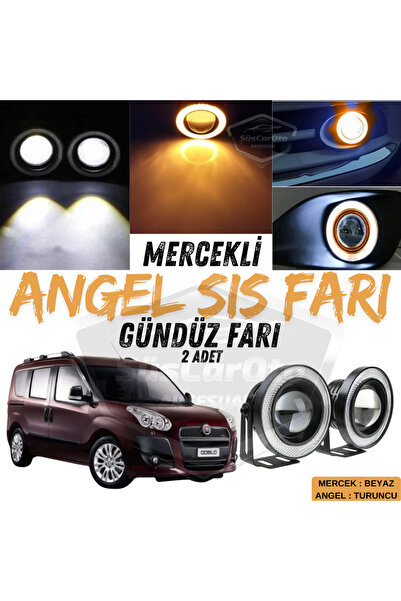 ŞüsCarOto Aksesuar Fiat Doblo D3 2010-2015 Uyumlu Mercekli Angel Sis Farı Met...