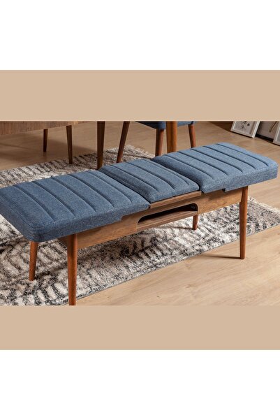 REYSA MOBİLYA Sembol Bench Ceviz Lacivert