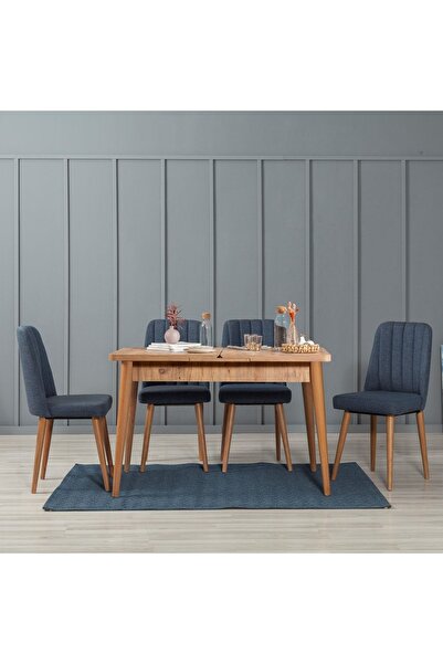 REYSA MOBİLYA Sembol Medium Mutfak Masa Takımı Ceviz Lacivert