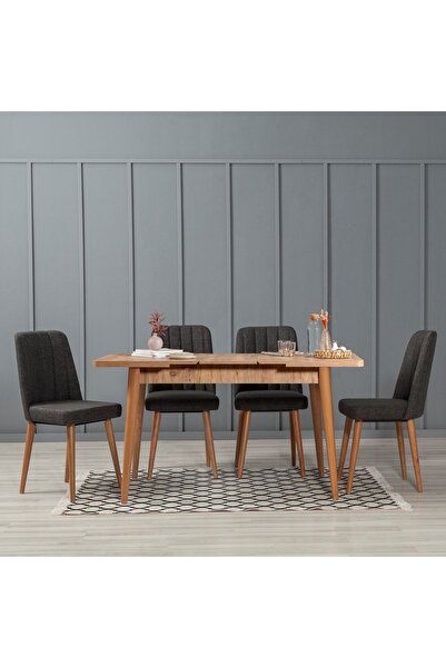 REYSA MOBİLYA Sembol Medium Mutfak Masa Takımı Atlantik Antrasit