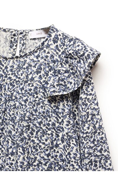 MANGO Kids Volanlı Desenli Elbise