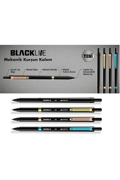 Adel Blackline Metal Pen 0.7mm Black (1 Piece)