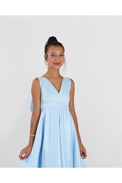 2021 NSM LİFE quality of life Kız Çocuk Asimetrik Bebe Mavi Anvelop Elbise Doğum Günü Parti Mezuniyet Elbise