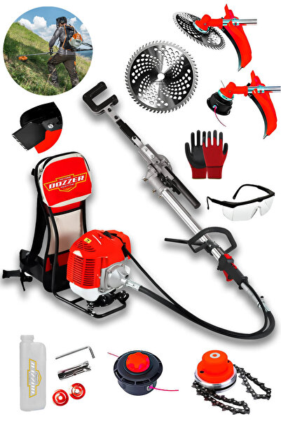 DOZZER Alman Garden Set 20 Hp Benzinli Sırt Tipi Ot Çim Biçme Tırpan Makinesi...